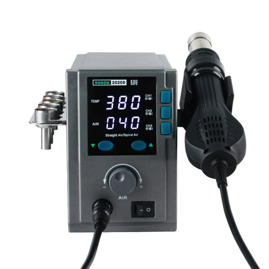 SUGON Hot Air Rework Station LED Display Temperature Adjustable Soldering Station With 5 Nozzles, EU Plug, 2020D