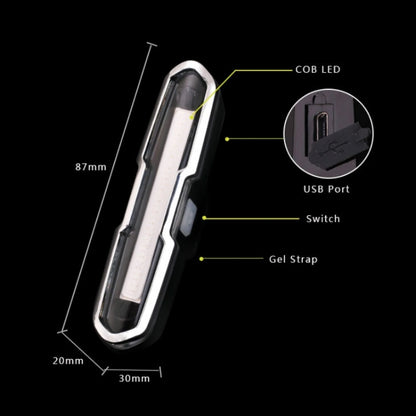 Bicycle Light USB Charging LED Warning Light Night Riding COB Tail Light, Specification: