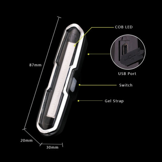 Bicycle Light USB Charging LED Warning Light Night Riding COB Tail Light, Specification: