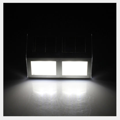2 LEDs Solar Powered Light Sensor Control IP44 Waterproof LED Wall Lamp Outdoor Patio Yard Pathway Garden Stairs Step Night Security Lighting, White Light, Warm Light