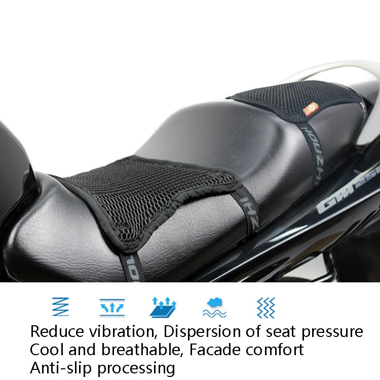 HOUZHI MTZT1010 Motorcycle Sun Insulation Cushion 3D Grid Breathable Sweating Cool Seat Cover, Style:, Single Layer S, Single Layer M, Single Layer L, Single Layer XL, Double Layer S, Double Layer M, Double Layer L, Double Layer XL