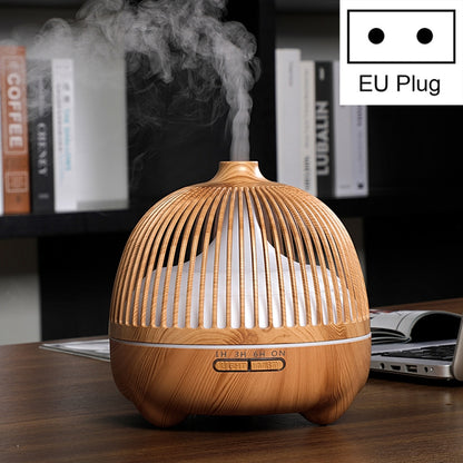 Bird Cage Wood Graphic Aromatherapy Machine Ultrasonic Smart Home Colorful Night Light Hollow Humidifier, US Plug, EU Plug, AU Plug, UK Plug