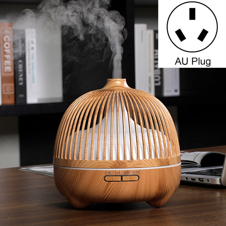 Bird Cage Wood Graphic Aromatherapy Machine Ultrasonic Smart Home Colorful Night Light Hollow Humidifier, US Plug, EU Plug, AU Plug, UK Plug