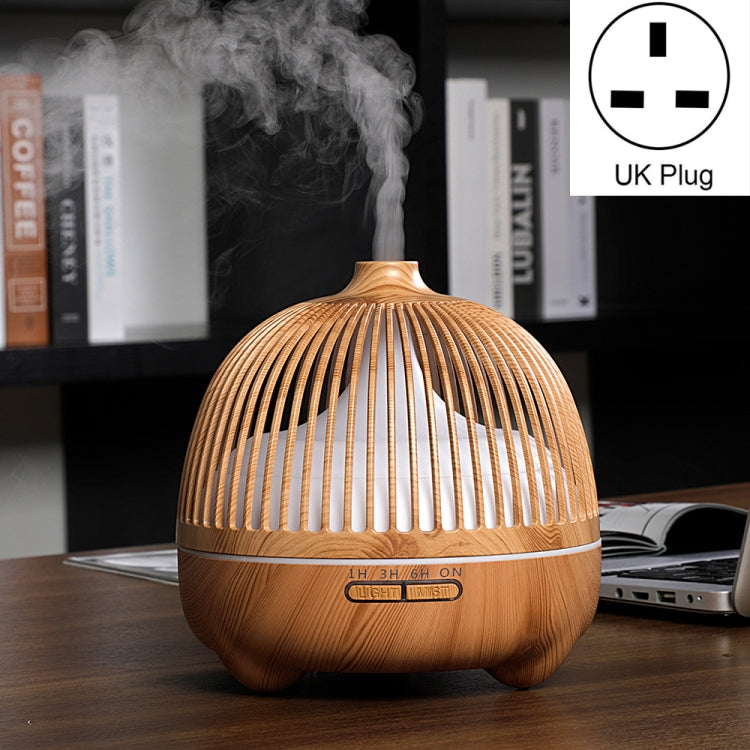 Bird Cage Wood Graphic Aromatherapy Machine Ultrasonic Smart Home Colorful Night Light Hollow Humidifier, US Plug, EU Plug, AU Plug, UK Plug