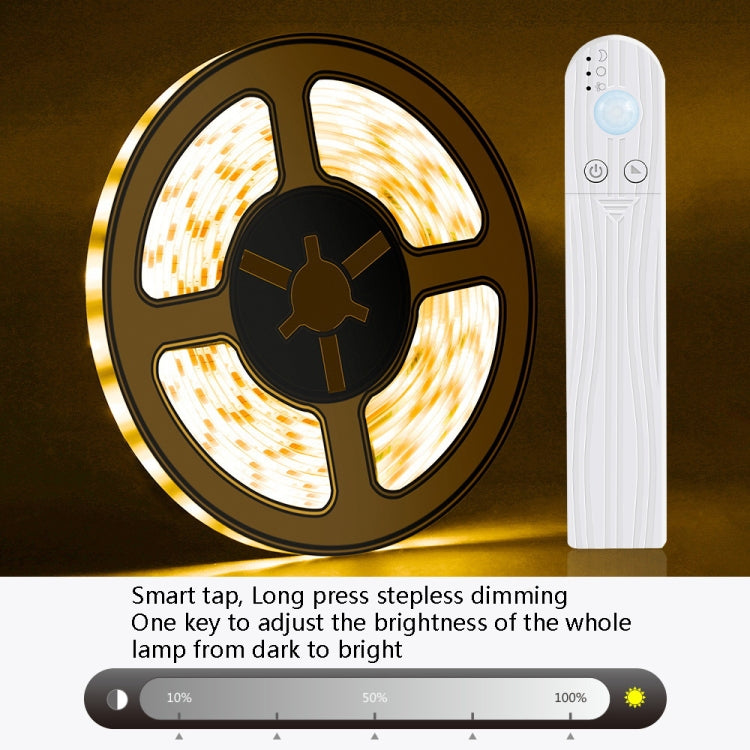 LED Battery Box Light Strip Intelligent Induction Dimming Soft Light Strip Drip Waterproof Cabinet Light Tape, 0.5m, 1m, 2m, 3m