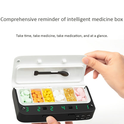 XM-ZY02 Intelligent Electronic Small Pill Box Separate Warehouse To Remind The Elderly To Take Medicine Regularly Portable Pill Box