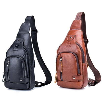 BUFF CAPTAIN 129 First-Layer Cowhide Men Soft Chest Bag Outdoor Casual Large Capacity Messenger Bag
