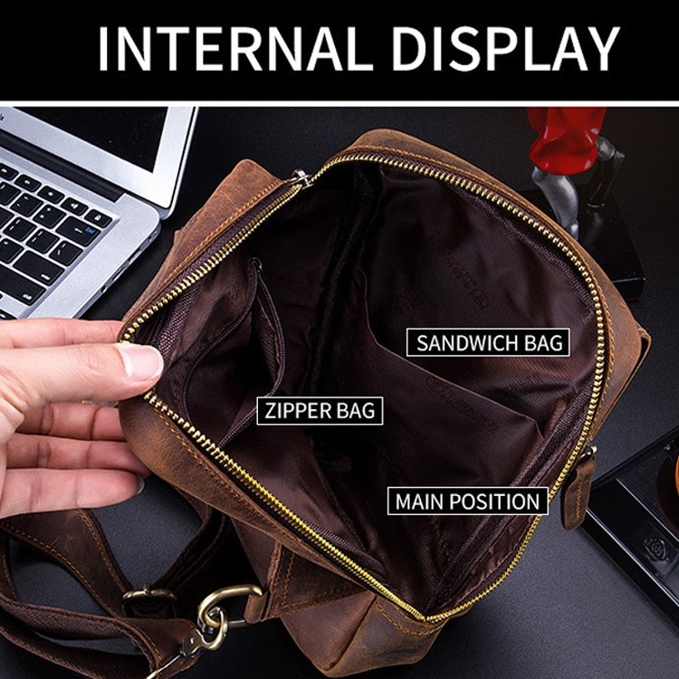 BUFF CAPTAIN 133 Men Leather Retro Shoulder Bag Diagonal Leather Bag, 133