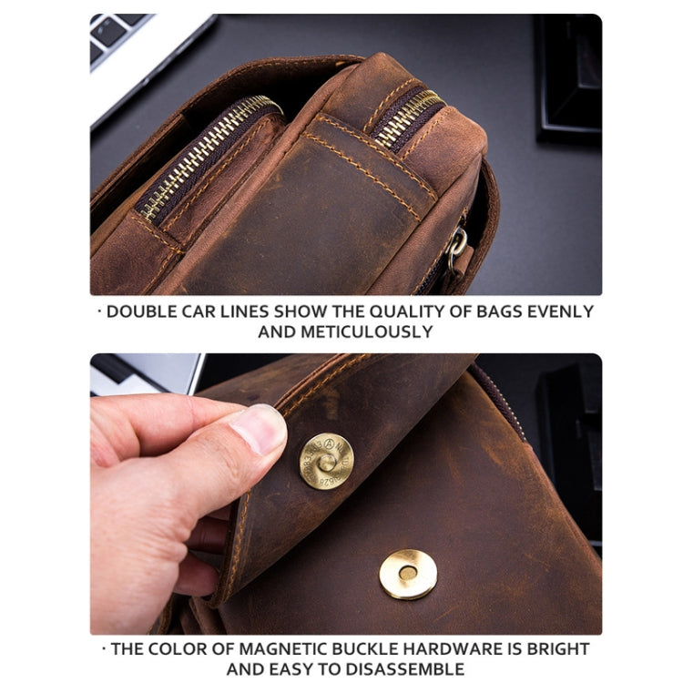 BUFF CAPTAIN 133 Men Leather Retro Shoulder Bag Diagonal Leather Bag, 133