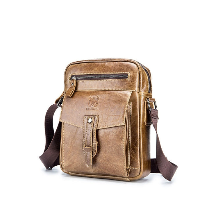 BUFF CAPTAIN 053 Men Leather Shoulder Messenger Bag First-Layer Cowhide Large Capacity Briefcase, Specification：, Large (Yellow Brown), Small (Yellow Brown), Large (Black), Small (Black), Large (Dark Brown), Small (Dark Brown)