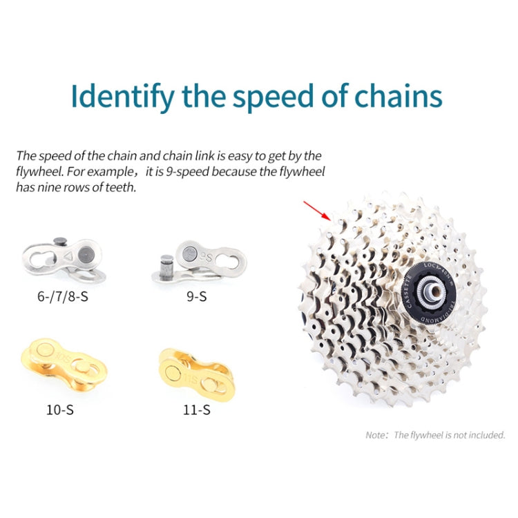 3 Pairs 6/7/8 Speed (Silver) ZH405 Mountain Road Bicycle Chain Magic Buckle Chain Quick Release Buckle
