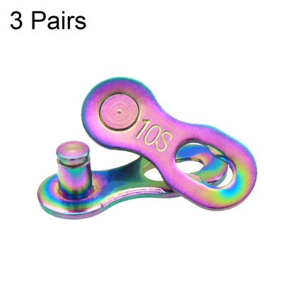 3 Pairs 6/7/8 Speed (Silver) ZH405 Mountain Road Bicycle Chain Magic Buckle Chain Quick Release Buckle