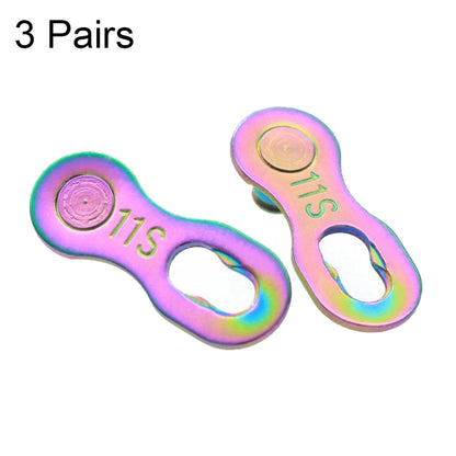 3 Pairs 6/7/8 Speed (Silver) ZH405 Mountain Road Bicycle Chain Magic Buckle Chain Quick Release Buckle