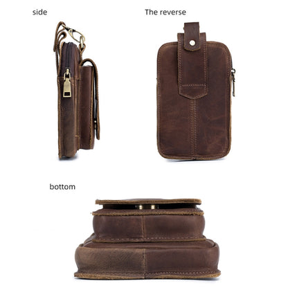 BULL CAPTAIN 028 Multi-Function Cattle Leather Waist Bag Magnetic Buckle Mobile Phone Belt Bag, Black, Coffee, Coffee No Logo, Yellow Brown