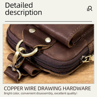 BULL CAPTAIN 028 Multi-Function Cattle Leather Waist Bag Magnetic Buckle Mobile Phone Belt Bag, Black, Coffee, Coffee No Logo, Yellow Brown
