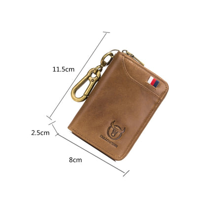 BUFF CAPTAIN 474 Multifunctional Leather Coin Purse Man Hanging Waist Door Anti-Brush Key Bag, Blue, Black, Yellow Brown, Brown, Yellow Brown Gift Box, Black Gift Box, Brown Gift Box, Blue Gift Box
