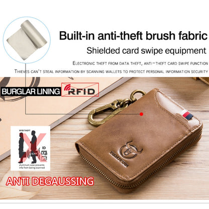 BUFF CAPTAIN 474 Multifunctional Leather Coin Purse Man Hanging Waist Door Anti-Brush Key Bag, Blue, Black, Yellow Brown, Brown, Yellow Brown Gift Box, Black Gift Box, Brown Gift Box, Blue Gift Box