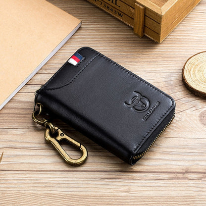 BUFF CAPTAIN 474 Multifunctional Leather Coin Purse Man Hanging Waist Door Anti-Brush Key Bag, Blue, Black, Yellow Brown, Brown, Yellow Brown Gift Box, Black Gift Box, Brown Gift Box, Blue Gift Box