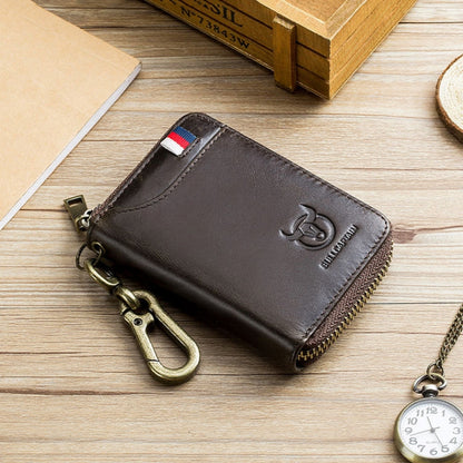 BUFF CAPTAIN 474 Multifunctional Leather Coin Purse Man Hanging Waist Door Anti-Brush Key Bag, Blue, Black, Yellow Brown, Brown, Yellow Brown Gift Box, Black Gift Box, Brown Gift Box, Blue Gift Box