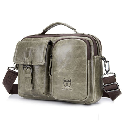 BULL CAPTAIN 036 Men Leather Shoulder Bag Retro First-Layer Cowhide Messenger Bag