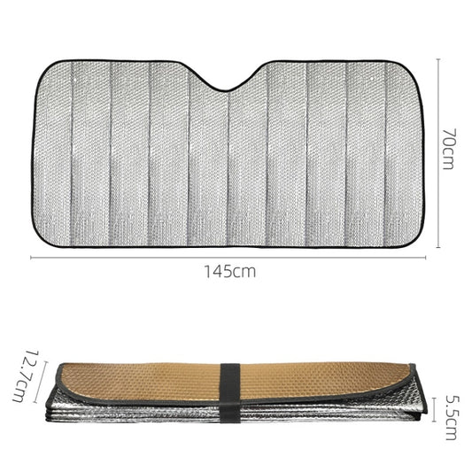 Aluminum Foil Five-Layer Thickening Car Sunscreen Heat Insulation Sun Visor, 145x70cm Blue, 145x70cm Gold, 145x70cm Silver