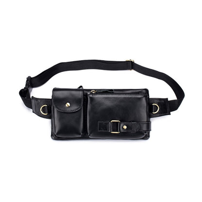 BULL CAPTAIN 020 Men Small Mobile Phone Waist Bag Crossbody Multi-Function Chest Bag, Black, Brown