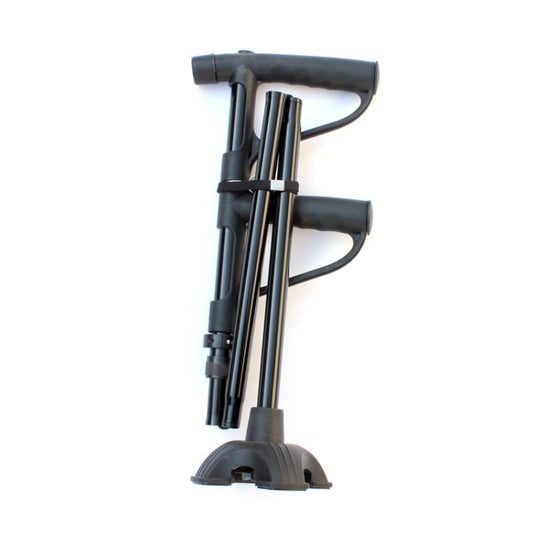Multifunctional Folding Double-Handle Elderly Crutches Aluminum Alloy Elderly Power-Assisted Walking Sticks Four-Legged Walking Sticks With Lights