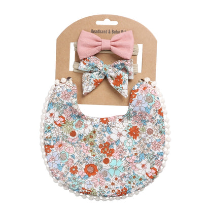 Baby Linen Cotton Printed Double-sided Saliva Towel Headband Set, DP021-1, DP021-2, DP021-3, DP021-4, DP021-5, DP021-6, DP021-7, DP021-13, DP021-9, DP021-10, DP021-11, DP021-12