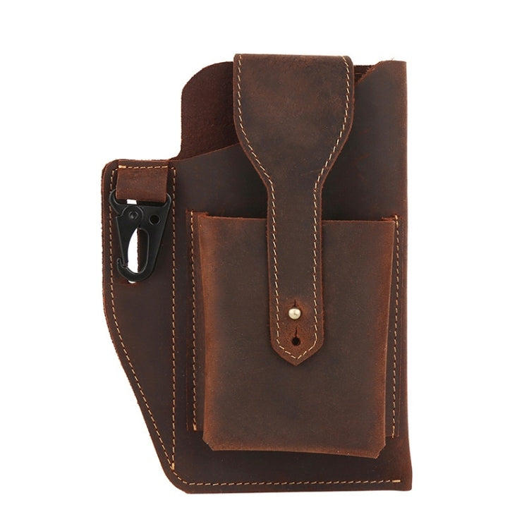 6543 Men Retro Sports Mobile Phone Belt Bag Waist Bag, Black, Coffee, Brown, Blue