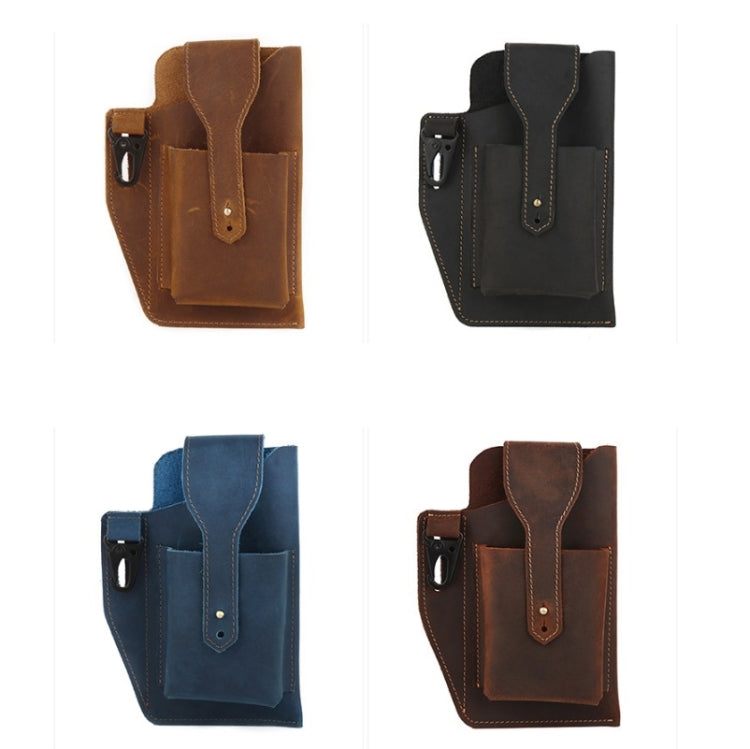 6543 Men Retro Sports Mobile Phone Belt Bag Waist Bag, Black, Coffee, Brown, Blue