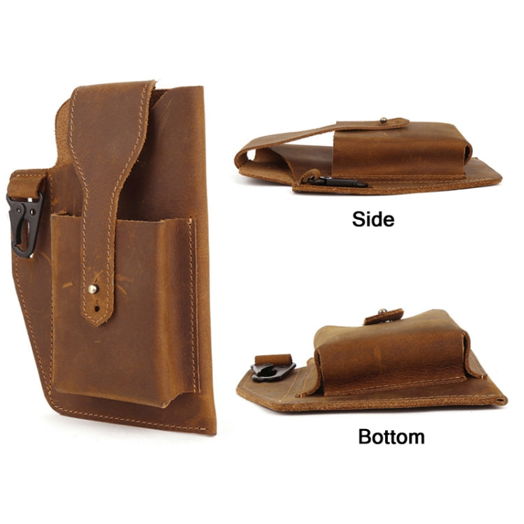 6543 Men Retro Sports Mobile Phone Belt Bag Waist Bag, Black, Coffee, Brown, Blue