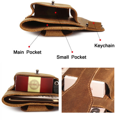 6543 Men Retro Sports Mobile Phone Belt Bag Waist Bag, Black, Coffee, Brown, Blue