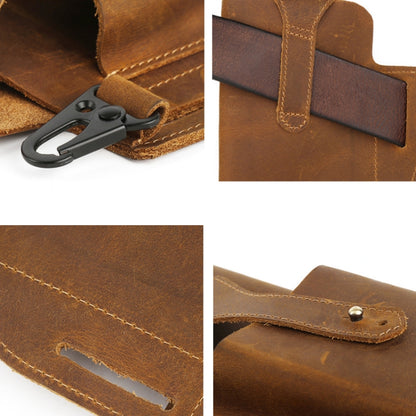 6543 Men Retro Sports Mobile Phone Belt Bag Waist Bag, Black, Coffee, Brown, Blue