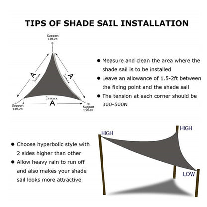 Triangle Outdoor Garden Sunshade Sail Waterproof Anti-UV Canopy, Size: 3m x 3m x 3m