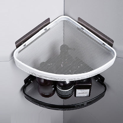 Bathroom Toilets Wall-Mounted Shelves Punch-Free Kitchen Wall-Mounted Storage Racks, Black, White