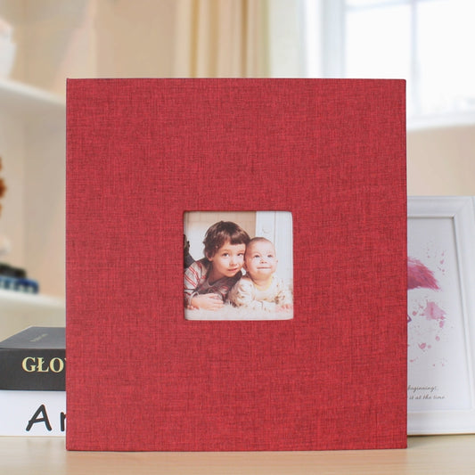 10 Inch 20 Pages/40P Cloth Photo Album Self-Adhesive DIY Laminated Photo Album, Red, Green, Ginger Yellow, Gray
