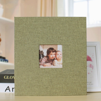 10 Inch 20 Pages/40P Cloth Photo Album Self-Adhesive DIY Laminated Photo Album, Red, Green, Ginger Yellow, Gray