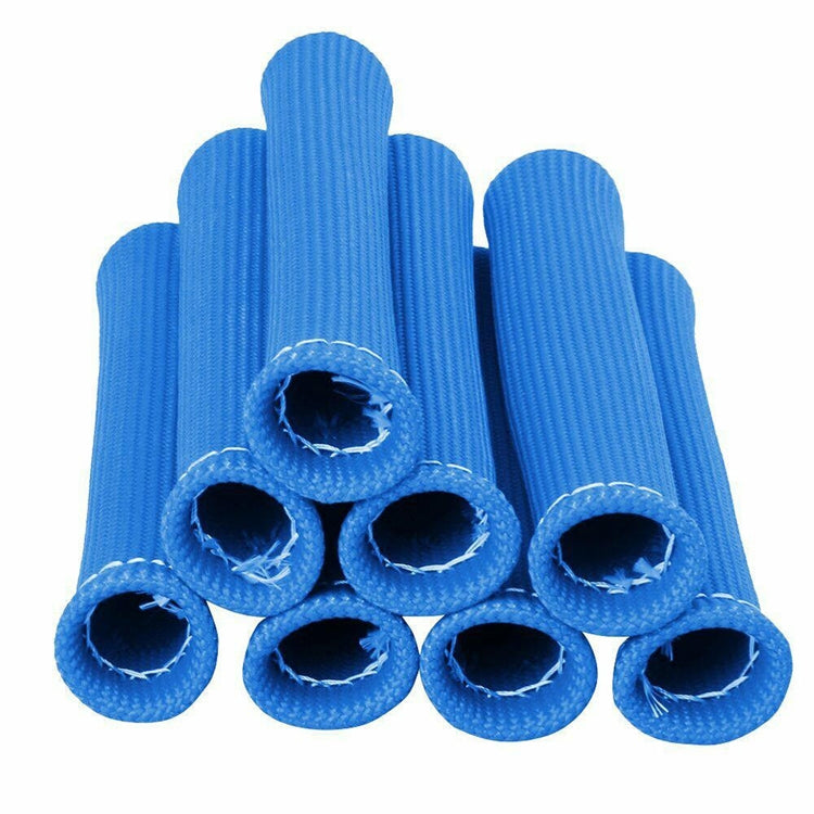 8 PCS / Set High-Temperature Car Spark Plug Protective Cover Spark Plug Heat Shield, Black, Red, Blue