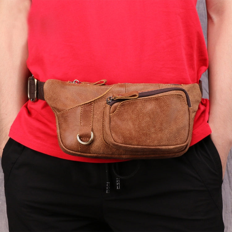 Men Leather Waist Bag Outdoor