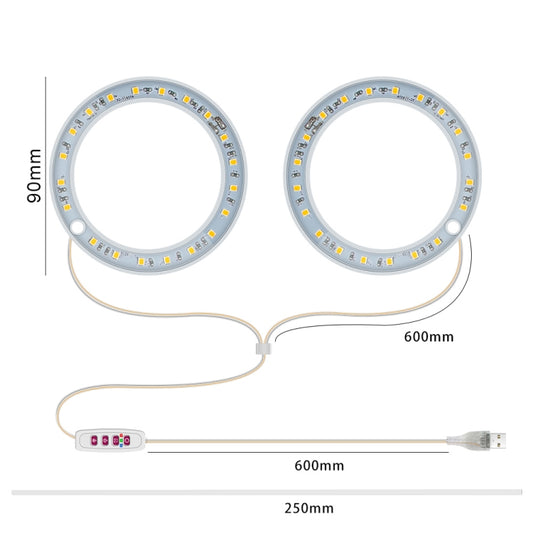 مصباح نمو النباتات LED، حلقة إضاءة داخلية ذكية ذات توقيت كامل، رأس واحد، رأسين، ثلاثة رؤوس، أربعة رؤوس