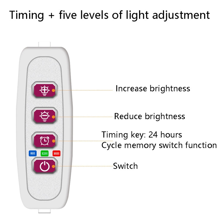 مصباح نمو النباتات LED، حلقة إضاءة داخلية ذكية ذات توقيت كامل، رأس واحد، رأسين، ثلاثة رؤوس، أربعة رؤوس