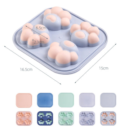 Household Cat Paw Shape Creative Silicone Ice Box Ice Cube Mold Ice Hockey DIY Food Supplement Box with Lid, Cat Paw Shape(Lilac Purple), Cat Paw Shape(Shrimp Red), Cat Paw Shape(Vegetation Green), Cat Paw Shape(Blue Green), Cat Paw Shape(Pink Purple)