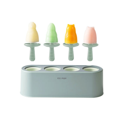 Summer Homemade Ice Cream Popsicle Mold Refrigerator Quick Freezer Popsicle Making Box, Light Pink, Dark Blue, Light Green, Gray White