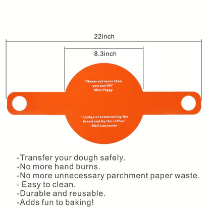 Oven Accessories Bread Dough Transfer Baking Mat Long Handle Extraction Mat, Brown, Orange