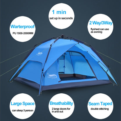 Desert&Fox Outdoor Travel Camp Tent Beach Automatic Easily Building Tent for 3-4 People