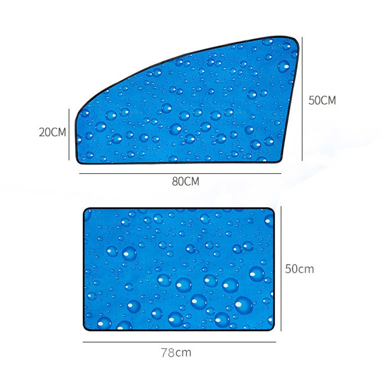 R-2938 Single-Layer Sun Protection Magnetic Car Curtain Vehicle Water Drop Sunshade, Blue Right, Blue Left