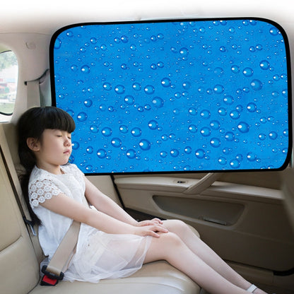 R-2938 Single-Layer Sun Protection Magnetic Car Curtain Vehicle Water Drop Sunshade, Blue Right, Blue Left