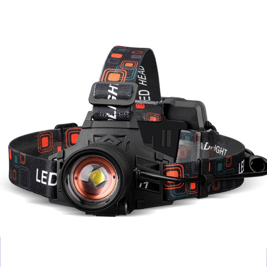 Lamp Beads Headlight USB Rechargeable Zoom Outdoor Strong Headlight