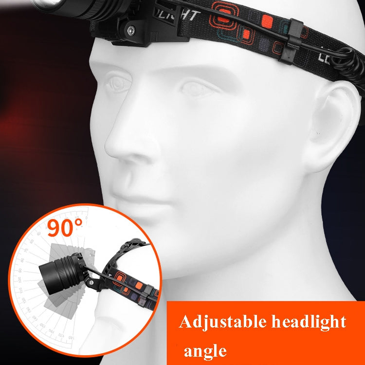 Lamp Beads Headlight USB Rechargeable Zoom Outdoor Strong Headlight