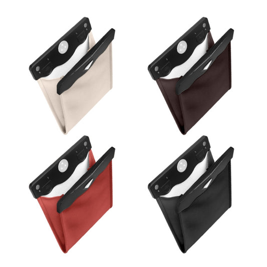 Car Trash Can Storage Bag Hanging Paste With LED Light Garbage Bag, Paste Black, Paste Brown, Paste Beige, Paste Red